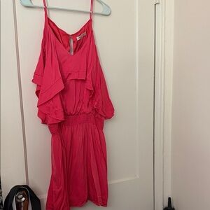 trina turk Pink Ruffled Sleeveless Dress size: L